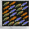 Slender Danios Fish Print Shower Curtains