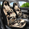 Pug Dog Pattern Print Car Seat Covers