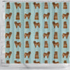 Cute Chow Chow Dog Pattern Print Shower Curtains