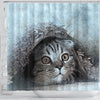 Lovely Cat Art Print Shower Curtains