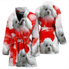 Lovely Poodle Print Women's Bath Robe