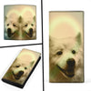 Cute American Eskimo Dog Print Women's Leather Wallet