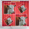 Cute Hereford Cattle (Cow) Print Shower Curtain