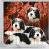 Lovely Polish Lowland Sheepdog Print Shower Curtains