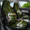 Grey heron Bird Print Car Seat Covers