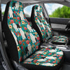 Old English Sheepdog Floral Print Car Seat Covers