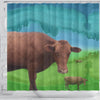 Amazing Danish Red cattle (Cow) Print Shower Curtain