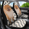 Black White Pomeranian Dog Patterns Print Car Seat Covers