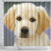 Golden Retriever Puppy Art Print Shower Curtains