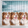 Cute Australian Shepherd Print Shower Curtains