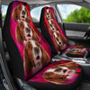 Irish Red and White Setter On Pink Print Car Seat Covers