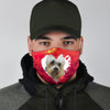 Dandie Dinmont Terrier On Heart Print Face Mask