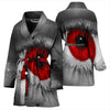 Red Eyes Print Women's Bath Robe