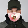 Cute Cavalier King Charles Spaniel Love Print Face Mask