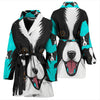 Border Collie Dog Art Print Women's Bath Robe