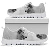 Borzoi Dog On Black And White Print Running Shoes