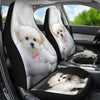 Cute Maltese Dog Print Car Seat Covers