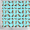 Basset Hound Dog Pattern Print Shower Curtains