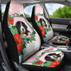 Bernese Mountain Dog Floral Print Car Seat Covers