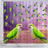 Monk Parakeet Parrot Print Shower Curtains