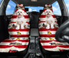 [AI Generated] Maltese Dog From Georgia Red Print Car Seat Covers