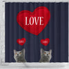 Chartreux Cat Love Print Shower Curtain