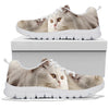 White Persian Cat Print Running Shoes