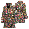 Airedale Terrier Dog Floral Print Women's Bath Robe