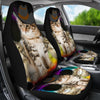 Cute Siberian Cat With Hat Print Car Seat Covers