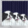 Cute Japanese Chin Dog Print Shower Curtains