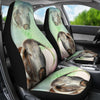 English Longhorn Cattle (Cow) Print Car Seat Covers