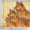 Lovely Finnish Spitz Print Shower Curtains