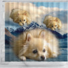 Pomeranian Dog Print Shower Curtains