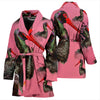 Black Stork Bird Print Women's Bath Robe