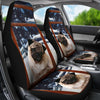 Pug Dog With Window Print Car Seat Covers