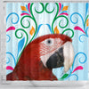 Redandgreen macaw Parrot Print Shower Curtain