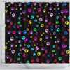 Colorful Dog Paws Print Shower Curtains