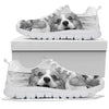 Amazing Pembroke Welsh Corgi On Black and White Print Running Shoes