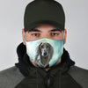 Afghan Hound On Blue Print Face Mask