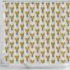 Shiba Inu Dog Pattern Print Shower Curtains