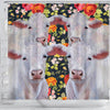 Charolais Cattle (Cow) Print Shower Curtains