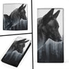 Belgian Malinois Dog On Black Print Women's Leather Wallet