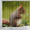 Cute Red Squirrel Print Shower Curtains