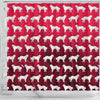 Great Pyrenees Dog On Red Print Shower Curtains