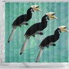 African Pied Hornbill Bird Print Shower Curtains
