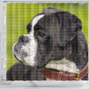 Boxer Dog Dotted Art Dog Print Shower Curtains