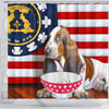 [AI Generated] Basset Hound From Georgia Print Shower Curtains