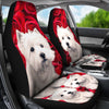Westie On Rose Print Car Seat Covers