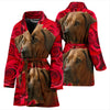 Rhodesian Ridgeback On Rose Print Women's Bath Robe