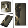 Boston Terrier On Black Print Women's Leather Wallet